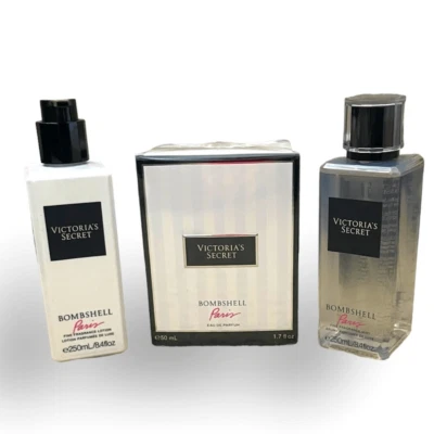 NEW Sealed Victoria's Secret Bombshell Paris Set- Parfum, Lotion, Fragrance Mist - Изображение 1 из 4