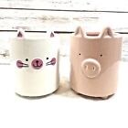 Succulent Planters Animals Pig And Cat Pink White Ceramic Home Garden Sid Growth