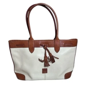 Dooney & Bourke Tassle Zip Shopper Tote Bag Pebble Grain Double Strap Handbag - Picture 1 of 15