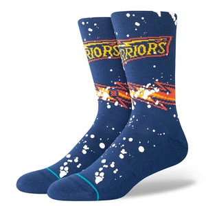 San Francisco Warriors Stance NBA Overspray Crew Socks Large Men 9-13 - Picture 1 of 3