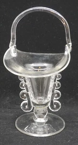 HEISEY LARIAT PATTERN BLOWN GLASS BASKET, MID CENTURY MODERN, ELEGANT STYLE - Picture 1 of 5