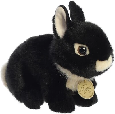 Aurora - Miyoni Tots - 7.5" Black Netherland Dwarf Bunny Adorable Stuffed Animal - Image 1 of 4