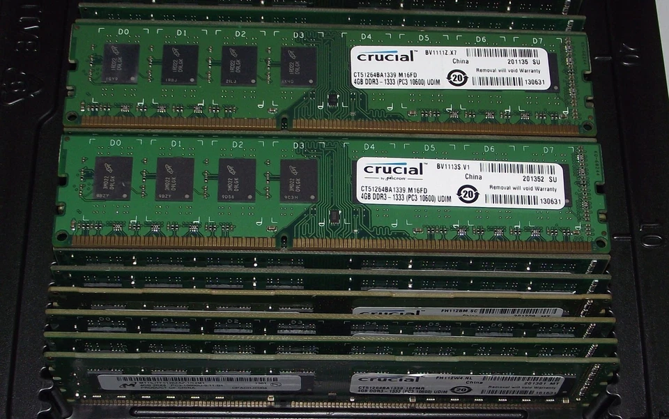 8gb kit 2 x 4gb DDR3 PC3-10600 1333mhz non-ECC Desktop RAM Crucial CT51264BA1339 - Image 1 of 1