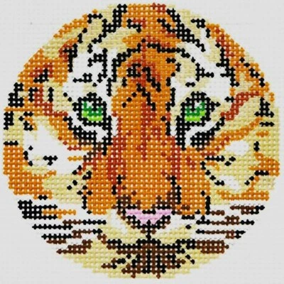 Needlepoint Handpainted Lee BJ Canvas Cub 3" - Image 1 of 4