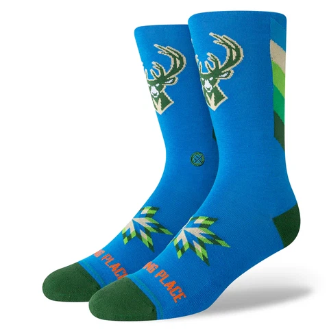 Milwaukee Bucks NBA Basketball Stance 2022/2023 City Edition Socks Large 1 Pair Cover