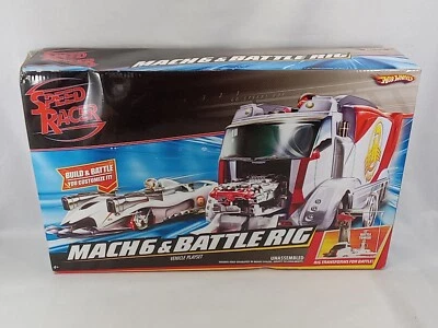 Hot Wheels SPEED RACER Mach 6 & Battle Rig Vehicle Playset Mattel 2007 NEW - Image 1 of 4