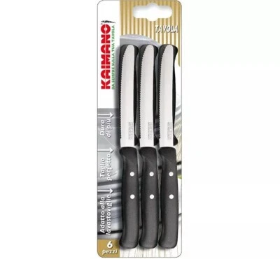 COLTELLI DA TAVOLA PZ.6 NERI KAIMANO PREMIUM