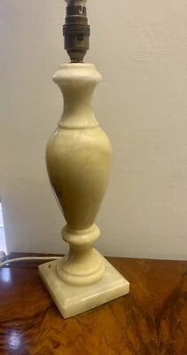 Vintage Mid Century Large Tall Marble Alabaster Lamp 38cm H Regency 1970s - Image 1 of 4