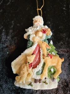 Viktorianischer Weihnachtsmann Wald Hirsch Fuchs Kaninchen Weihnachtsschmuck 4 1/4" - Bild 1 von 4