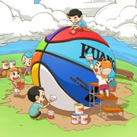 Kuangmi Colorful Street Basketball for Child Kids Boys Girls Size 3 4 5