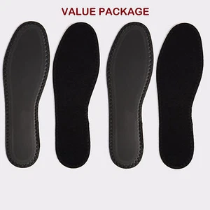 Plantillas descalzas Black-Terry, plantillas de tela de terry, paquete de 2 pares (mujeres talla 5-10) - Imagen 1 de 4
