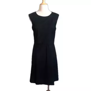 THEORY Women's Size 10 Black Cotton Blend Sleeveless Midi Dress Office Feminine - Picture 1 of 11