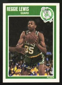 1989 FLEER #10 REGGIE LEWIS AUTOGRAPHED HIGHEST QUALITY AUTOGRAPHED ROOKIE AUTO  - Picture 1 of 2