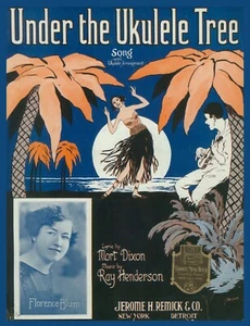 10397.Decor Poster.Wall Room interior.Under the Ukulele Tree song.Florence Blum - Picture 1 of 1