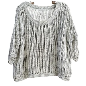 BCBG Pullover weiß mit schwarz offen Strick Style XS weich klassisch - Bild 1 von 5