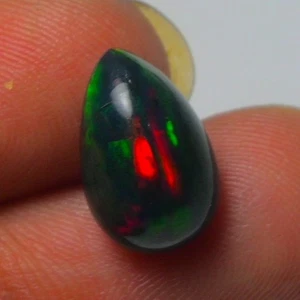 Black Opal Cabochon 2.30 Cts , Stunning Play of Color! Perfect for Jewelry - Picture 1 of 9