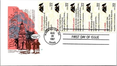 FDC 1987 SC #2359a Farnam Cachet - Washington DC - Strip Of 5 - J17768 - Image 1 of 2