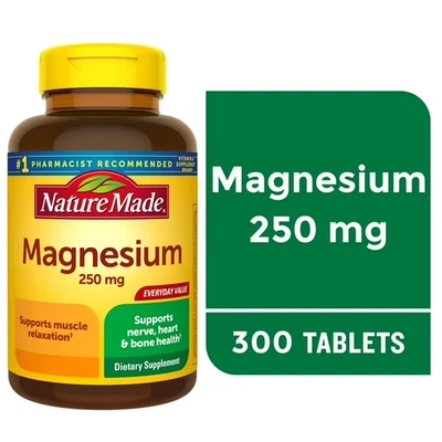 Tabletas de óxido de magnesio Nature Made 250 mg, suplemento dietético, 300 unidades Foto 1 de 4