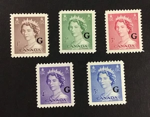 Canada 1953-1961 XF MNH Sc#O33-O37 Partial Set     (W23)￼ - Picture 1 of 2