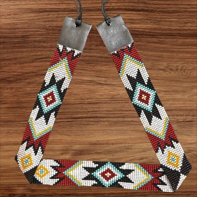 Бисер шляпа группы коренных американцев стиль юго-западный ковбой ездил ручной работы шляпа группы - Изображение 1 из 4