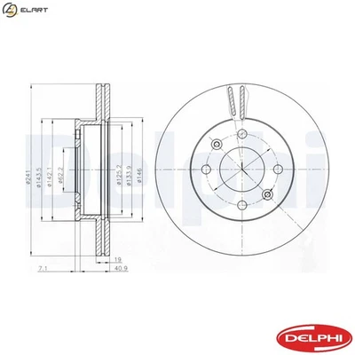 2x BRAKE DISC BG4009 FOR HYUNDAI D3EA 1.5L 3cyl TBD4FA 1.5L G4EE 1.4LG4HD 1.1L - Image 1 of 4