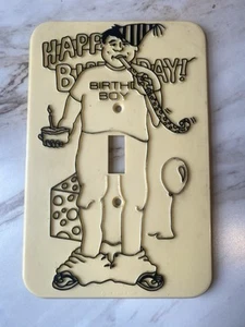 Vintage Flash It Corp 1982 Light Switch Plate Cover Naughty Happy Birthday - Picture 1 of 6