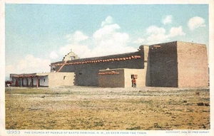 Santo Domingo Pueblo, NM Church Fred Harvey Vintage Postcard - Picture 1 of 1