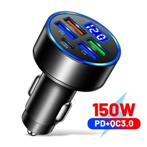 Chargeur de voiture rapide 150 W 4 ports USB + adaptateur de prise universel typ - Photo 1 sur 12