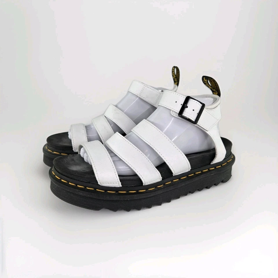 ZAPATOS DR. MARTENS BLAIRE CUERO BLANCO TIRAS SANDALIAS GLADIADOR MUJER EE. UU. 10 Foto 1 de 4