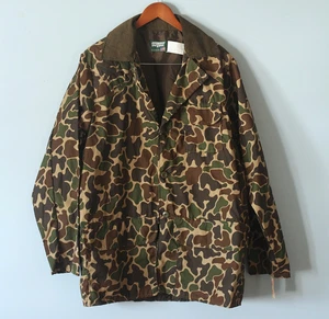 NEU SafTBak Vintage 80s 90s Camo Jacket Large Tall Outdoor Coat Button Front USA - Bild 1 von 23