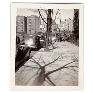 Photograph of Bronx City Street Scene - 1930s Poe Park Tavern and Classic Cars - Picture 1 of 2