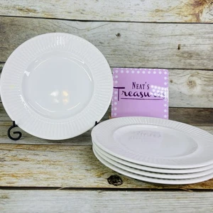 Johnson Brothers ATHENA White Ribbed Smooth England Ironstone Bread Plate Set 5 - Picture 1 of 20
