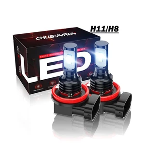 2X LED Fog Light Bulbs H8 H11 Fog Light Bulb White 6500K High Power DRL Lamps - Picture 1 of 24
