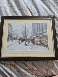 Eugene Galien Laloue Winterblume Ölgemälde Druck im Rahmen - Bild 1 von 4