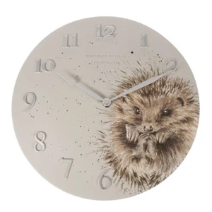 Wrendale Designs Hedgehog Wall Clock - 30cm Diameter Analogue Face – Home Decor - Picture 1 of 2