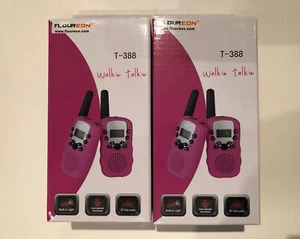 Travel Walkie Talkie Set T-388 Pink 3KM Range Flashlight VOX Hands Free - Picture 1 of 1