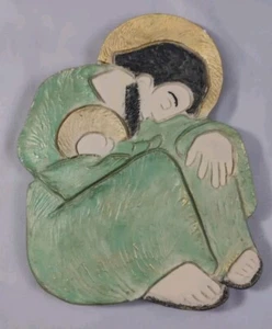 Sleeping Joseph: Richard Mehren Ceramic Plaque - Picture 1 of 3