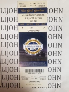 Justin Turner Orioles Vs YANKEES 2nd Career Hit, 1st RBI & Walk Ticket Stub 2009 - Picture 1 of 3