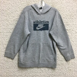VINTAGE Nike Hoodie Extra Large Adult Gray Athletics Pullover Sweatshirt Boys XL - Picture 1 of 10