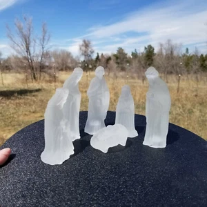 Krippe 6 Milchglasfiguren Josef, Jesus, Maria, drei Könige schön - Bild 1 von 10