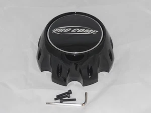 NEW PRO COMP ALLOYS 8 LUG GLOSS SHINY BLACK WHEEL RIM CENTER CAP 3319 AEWC - Picture 1 of 2