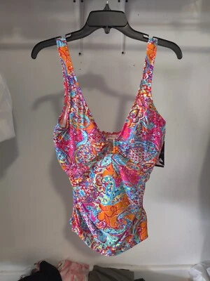 Regata feminina Lauren Ralph Lauren com fivela frontal tamanho 20W $180 10HL194 nova com etiquetas - Imagem 1 de 2