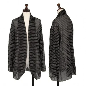 ISSEY MIYAKE HaaT Silk See Through Dot Buttonless Drape Cardigan Size 2(K-120... - Picture 1 of 12