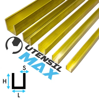 MICRO PROFILI IN OTTONE A "U" - LUNGHEZZA 1 METRO - VARIE DIMENSIONI - Immagine 1 di 4