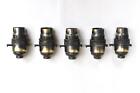 A Set Of 5 Uk Made Antique Brass Switched B22 Bayonet Bulb Holder 10Mm Entry Ab1