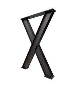1 Stück X Tischbein Stahl Design Tischkufen Stützfuss Tischgestell X-Form B 500 - Bild 1 von 7