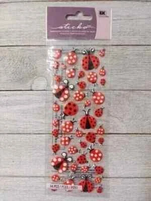Ladybug EK Éxito Divertido Pegatinas Dimensional Hinchado 44 piezas Set Foto 1 de 2