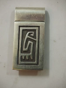 Handsome Vintage Hopi Style Money Clip Sterling Silver Taxco Mexico TO-78 - Picture 1 of 5