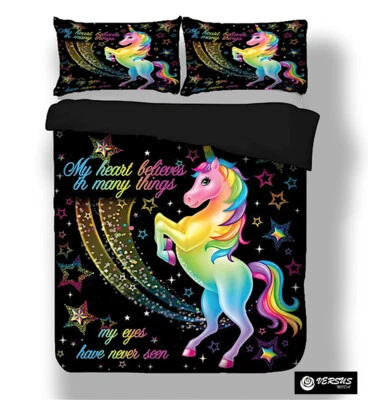 Unicorno Set Letto Unicorn Copripiumone Federa Copri Duvet Cover Set BED0093 - Immagine 1 di 4