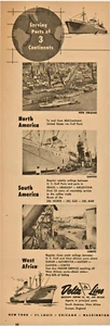1953 Delta Line Serving Ports Of 3 Continents Ships Ports Vintage Print Ad - Picture 1 of 1